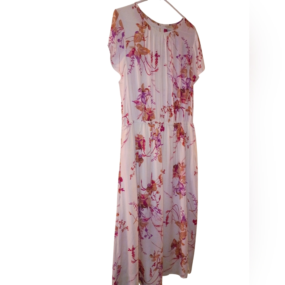 a new day Short Sleeve Floral Maxi Women's Dress - Pink and Orange Size XXL Nwot - Picture 2 of 3